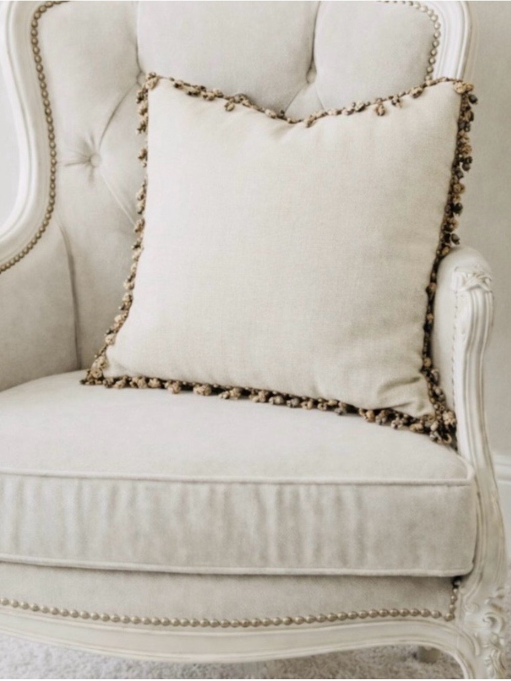Leopard Beaded Throw Pillow / Animal Print / Exotic / Home Decor